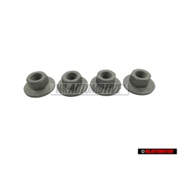 4x VW Originale Dado Flangiato Esagonale Autobloccante - N 90908301