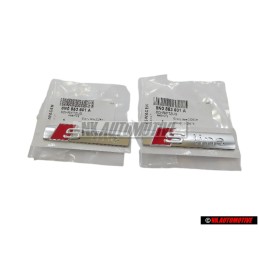 2x Audi Originale S-LINE Lato Logo Emblema Simbolo Cromo Rosso - 8N0853601A