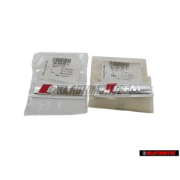 2x Audi Originale DTM Lato Logo Emblema Simbolo Cromo Rosso - 8E0853601A
