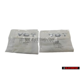 2x Audi Originale V6T Lato Logo Emblema Scritta Cromo - 8K0853601