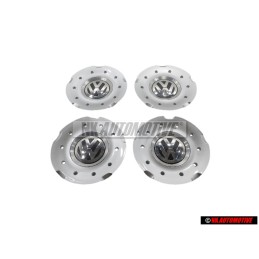 4x VW Originale Copriruota Colori Cromati/Nero - 1K0601149C RGM