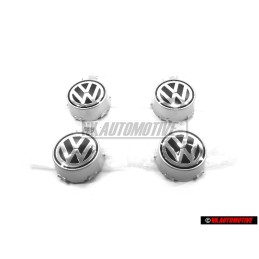 4x VW Originale Copriruota Colori Cromati Metallizzati - 2D0601149C 091