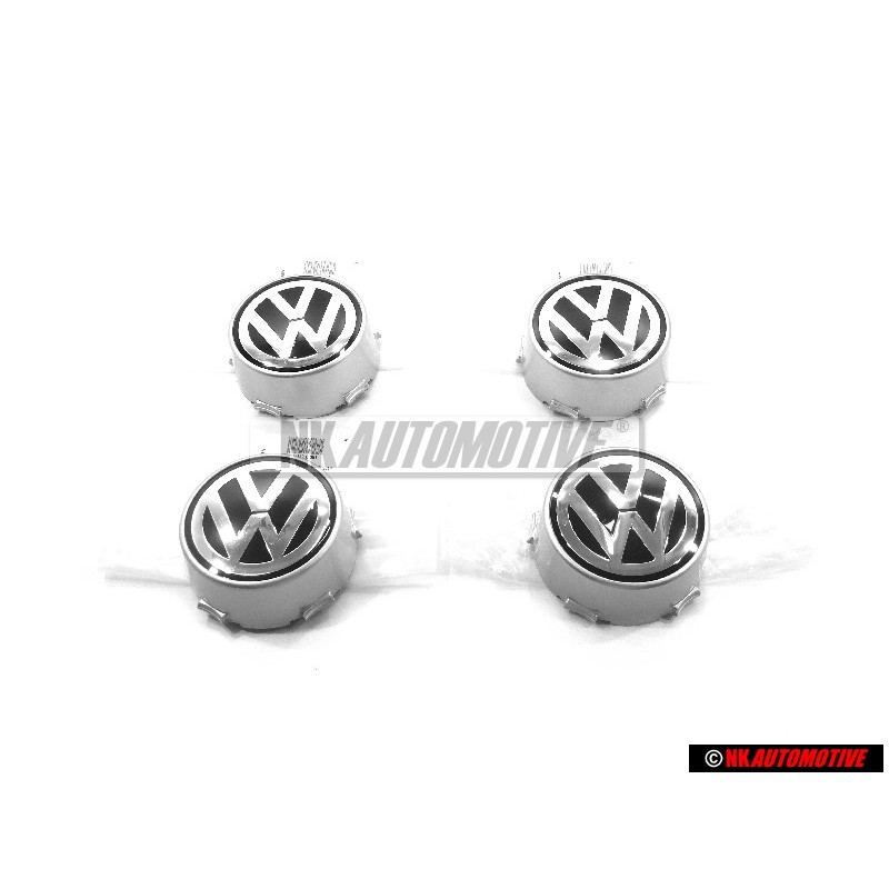 4x VW Originale Copriruota Colori Cromati Metallizzati - 2D0601149C 091