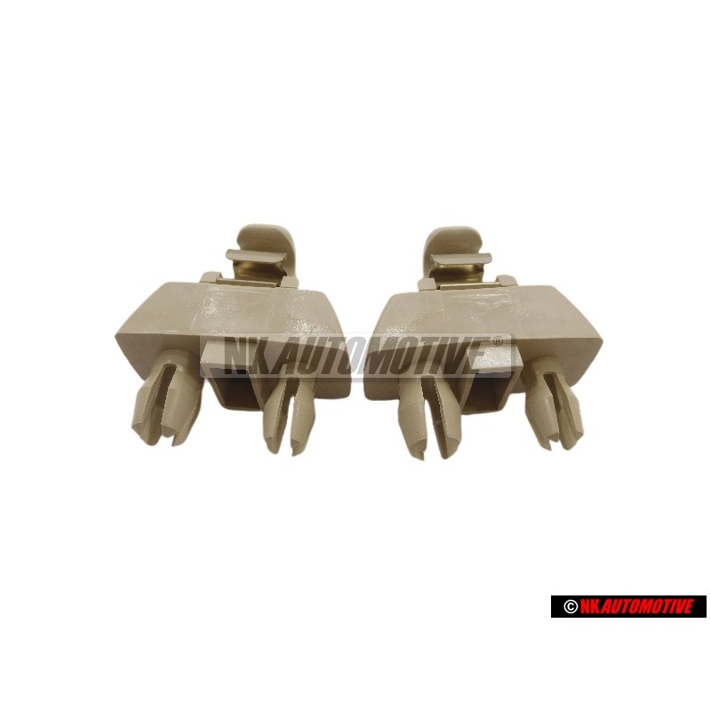 2x VW Originale Retainer For Sun Visor Corn Silk Beige - 1S0857561 95T