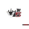 VW Originale V5 Fronte Logo Emblema Scritta Cromo Rosso - 1J6853679F GQF