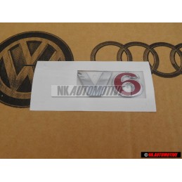 VW Originale V6 Posteriore Logo Emblema Scritta Cromo Rosso - 1J0853675AAGQF