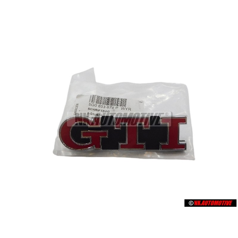 VW Originale GTI Fronte Logo Emblema Scritta Rosso - 5G0853679P WYR