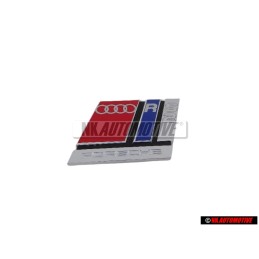 Audi Originale RS2 Fronte Logo Emblema Scritta Cromo Rosso Blu - 8A0853735B 2ZZ