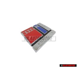 Audi Originale RS2 Fronte Logo Emblema Scritta Cromo Rosso Blu - 8A0853735B 2ZZ