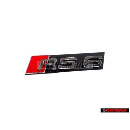 Audi Originale RS6 Fronte Logo Emblema Scritta Nero Cromo Rosso - 4B0853736B 2ZZ