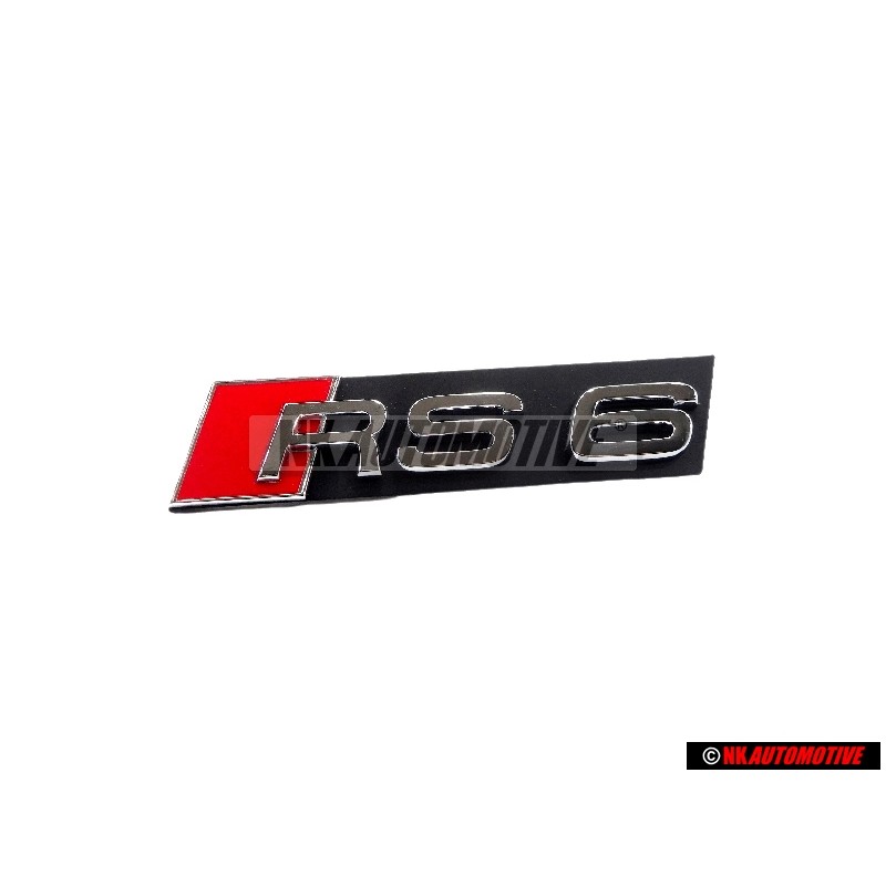 Audi Originale RS6 Fronte Logo Emblema Scritta Nero Cromo Rosso - 4B0853736B 2ZZ