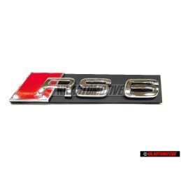 Audi Originale RS6 Fronte Logo Emblema Scritta Nero Cromo Rosso - 4B0853736B 2ZZ