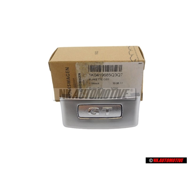 VW Originale GT Volante Placca Logo Emblema Simbolo Alluminio - 1K0419685Q 3Q7
