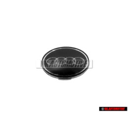 Audi Originale Volante Placca Logo Emblema Simbolo Nero Cromo - 8A0419685