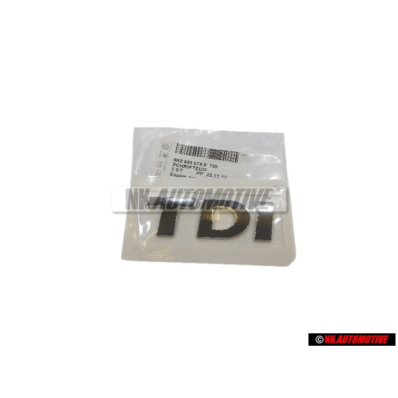 VW Originale TDI Posteriore Logo Emblema Scritta Cromo - 5K0853675P 739