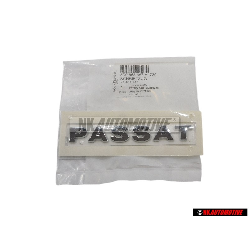 VW Originale PASSAT Posteriore Logo Emblema Scritta Cromo - 3C0853687A 739