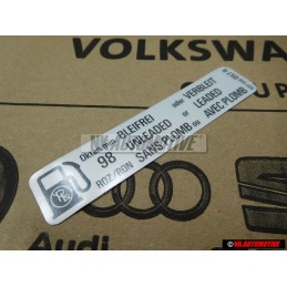 VW Originale Targhetta Identificativa S.Za Piombo Unlead.Sansplomb - 037010057R