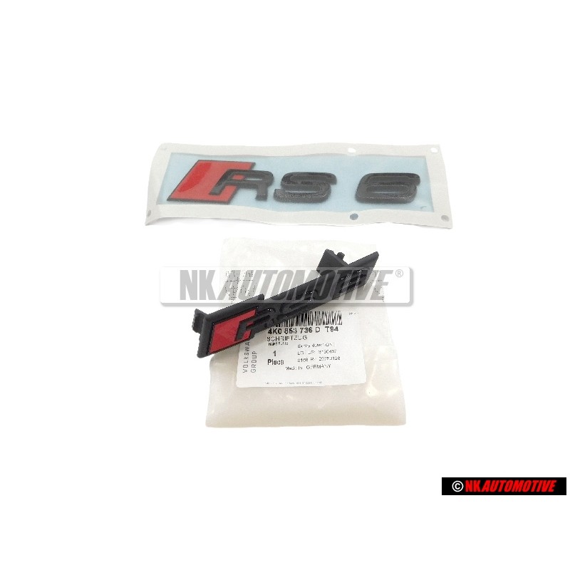Audi Originale SET Logo Emblema Scritta Fronte & Posteriore Nero - RS6 C8 (4A)