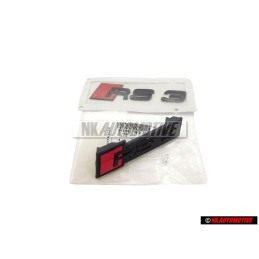 Audi Originale SET Logo Emblema Scritta Fronte & Posteriore Nero - RS3 FL (8V)