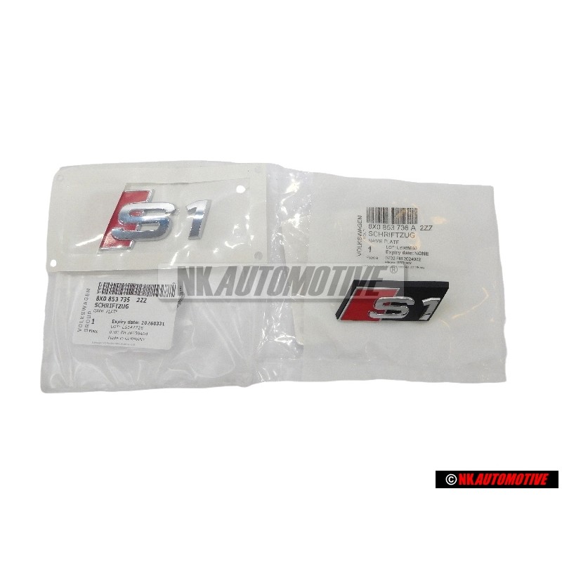 Audi Originale SET Logo Emblema Scritta Fronte & Posteriore - S1 (8X)