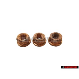 3x VW Originale Dado Flangiato Esagonale Autobloccante - N 90200201