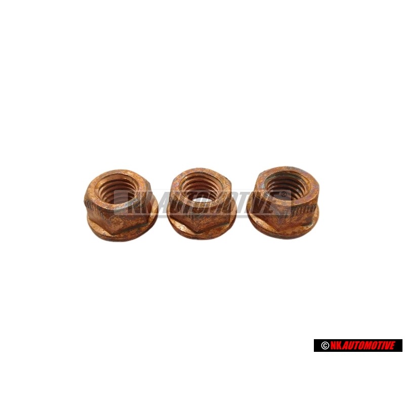 3x VW Originale Dado Flangiato Esagonale Autobloccante - N 90200201