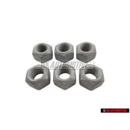 6x VW Originale Dado Esagonale, Autobloccante - N 10209009