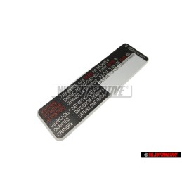 VW Originale Etichetta 'Attenzione' Sostituire La Cinghia - 028010227E