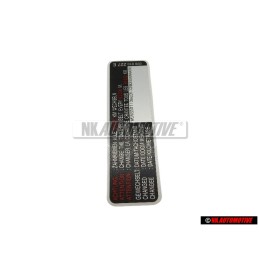 VW Originale Etichetta 'Attenzione' Sostituire La Cinghia - 028010227E