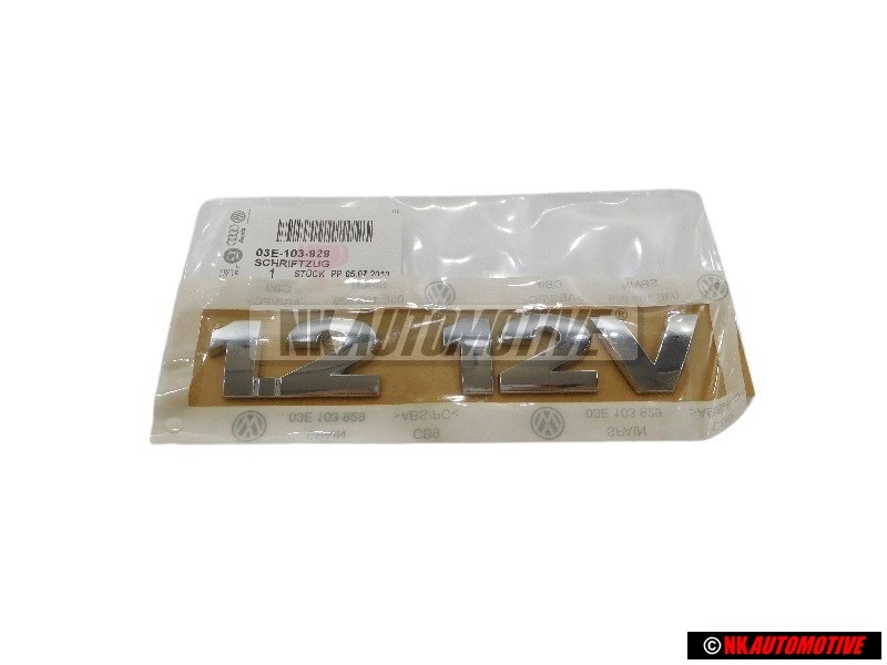 VW Originale 1.2 12V Posteriore Logo Emblema Scritta Cromo - 03E103929