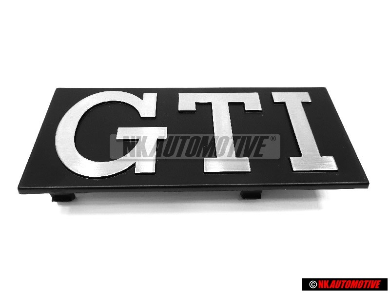 VW Originale GTI Fronte Logo Emblema Scritta Argento Spazzolato - 171853679