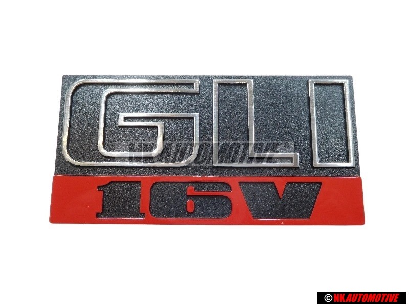 VW Originale GLI 16V Fronte Logo Emblema Scritta Nero Rosso - 165853679E