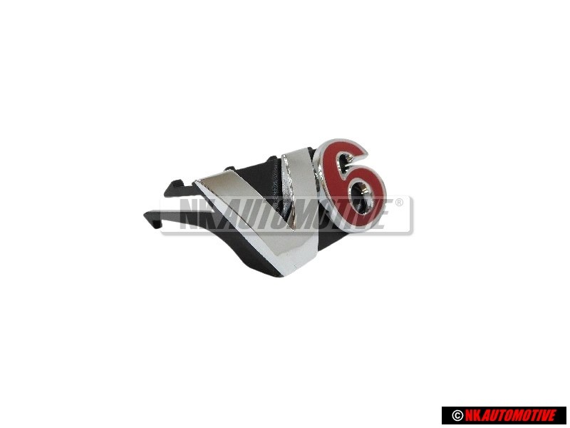 VW Originale V6 Fronte Logo Emblema Scritta Cromo Rosso - 1J6853679A GQF