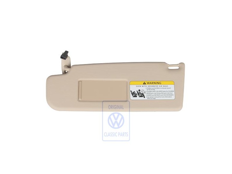 VW Originale Aletta Parasole Con Specchietto E Copertura Crema - 1C0857551E 2J6