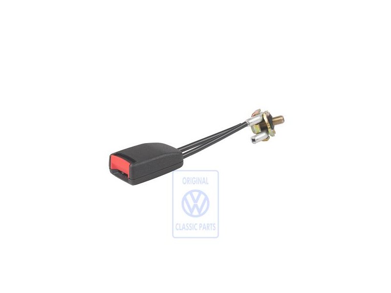 VW Originale Fibbia Cintura Nero Satinato/Rosso Fuoco - 1C0858676 FCN