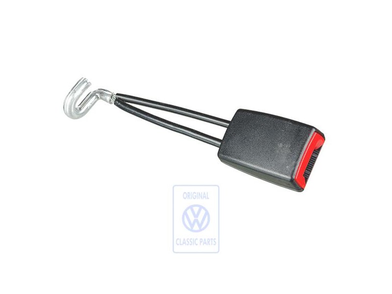 VW Originale Fibbia Cintura Nero Satinato/Rosso Fuoco - 1E0857756 FCN