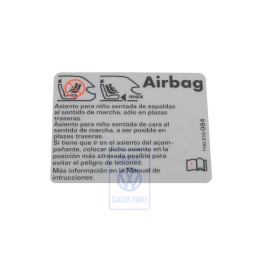 VW Originale Etichetta 'Airbag' Impiegando Sedili Per Bambini - 1H0010084