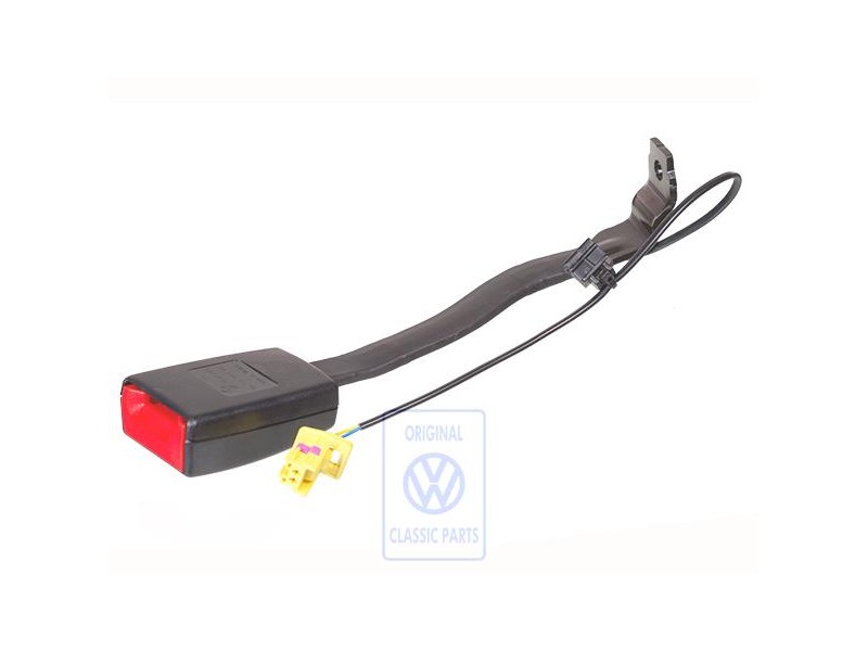 VW Originale Fibbia Cintura Nero Satinato/Rosso Fuoco - 1K4857755J QVZ
