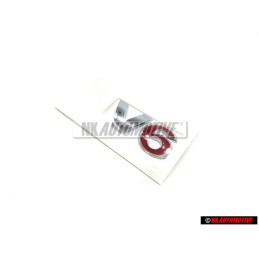 VW Originale V6 Posteriore Logo Emblema Scritta Cromo Rosso - 1J0853675H GQF