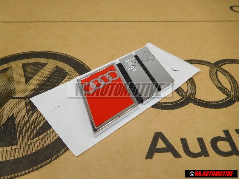 Audi Originale S4 Posteriore Logo Emblema Scritta Cromo Rosso - 8D0853737B 2ZZ