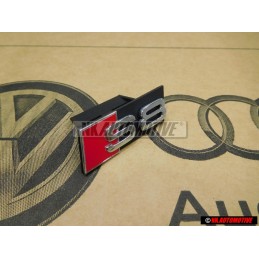 Audi Originale S8 Fronte Logo Emblema Scritta Nero Cromo Rosso - 4D0853736D 2ZZ